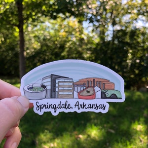 VINYL STICKER - Springdale, Arkansas Hand-illustrated Sticker