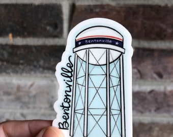 VINYL STICKER - Bentonville, Arkansas Water Tower