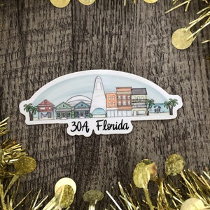 VINYL STICKER - 30A Florida/Beach/Hand-illustrated