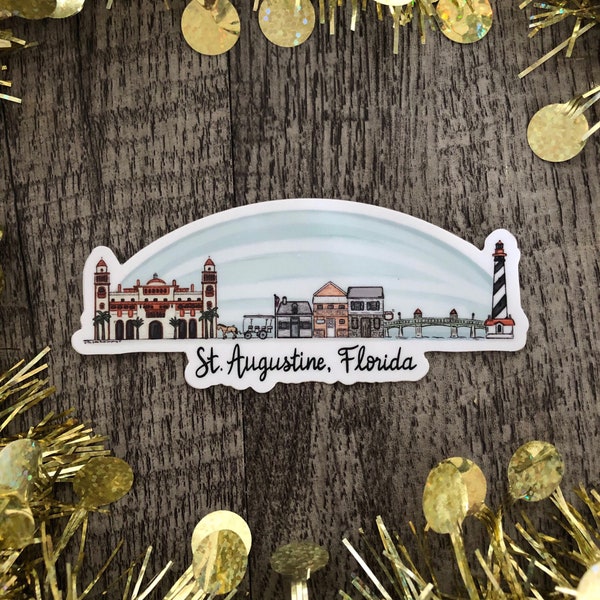 VINYL STICKER - St Augustine, Florida Skyline