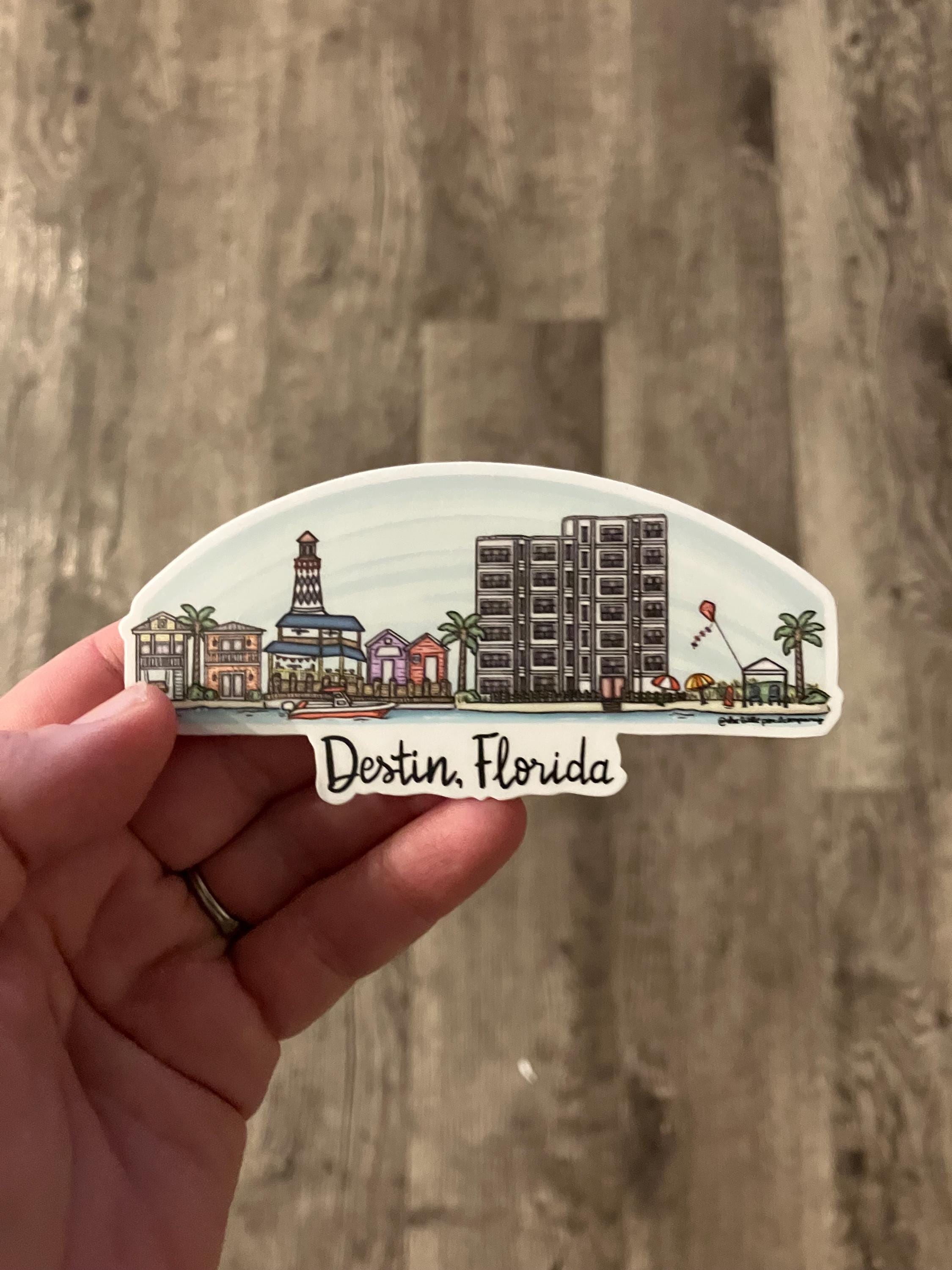 Black Okaloosa Island Florida Sticker 3,5 in