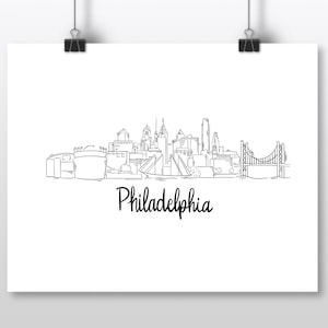 PRINT - Philadelphia, Pennsylvania Skyline Illustration