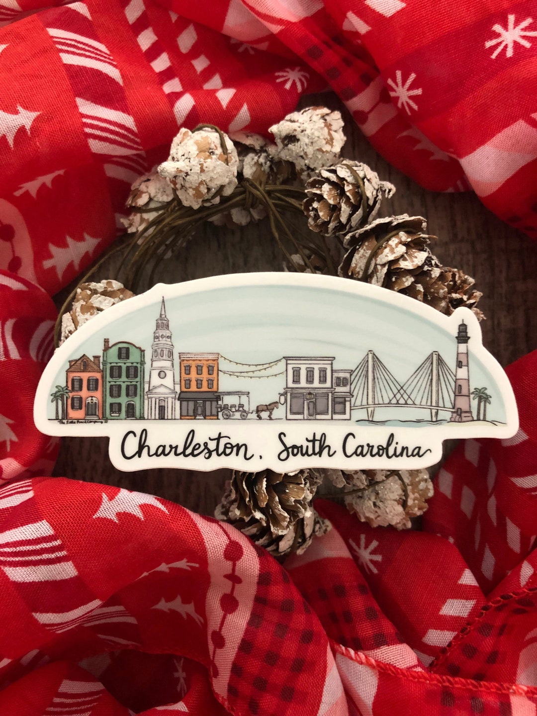 Sticker Design Sc VINYL STICKER - Charleston, South Carolina Skyline - Etsy