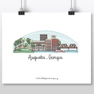 PRINT - Augusta, Georgia Skyline Illustration