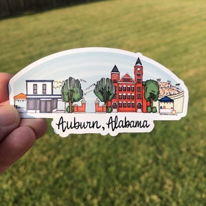 MAGNET - Auburn, Alabama Hand-illustrated magnet | Wedding favor | Moving gift | City Souvenir