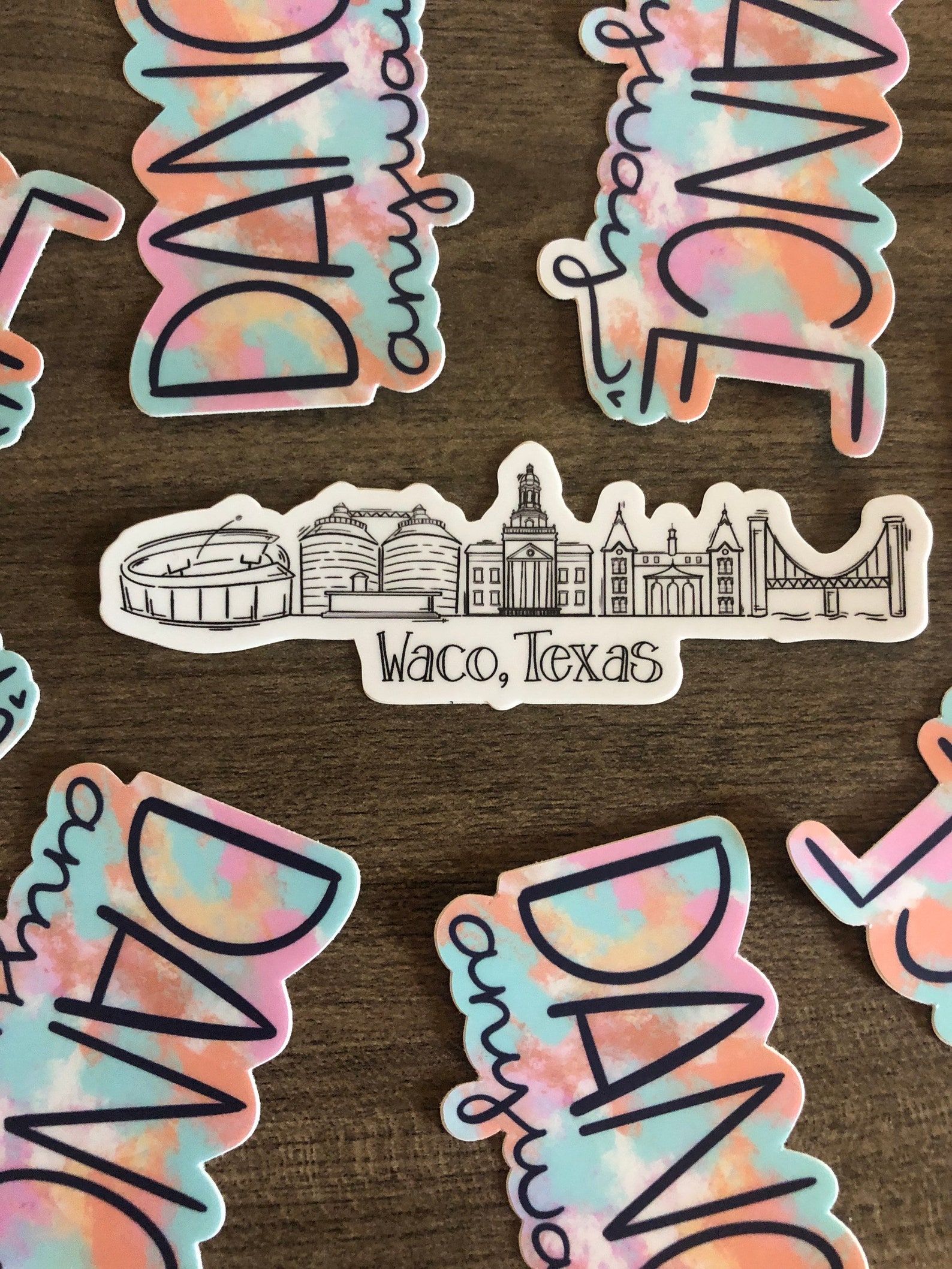 Waco TX Skyline Die Cut Vinyl Sticker Etsy