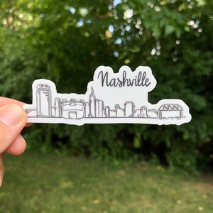 VINYL STICKER - Nashville, Tennessee Skyline Die Cut Vinyl Sticker