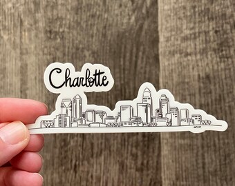 VINYL STICKER - Charlotte, North Carolina Skyline Sticker