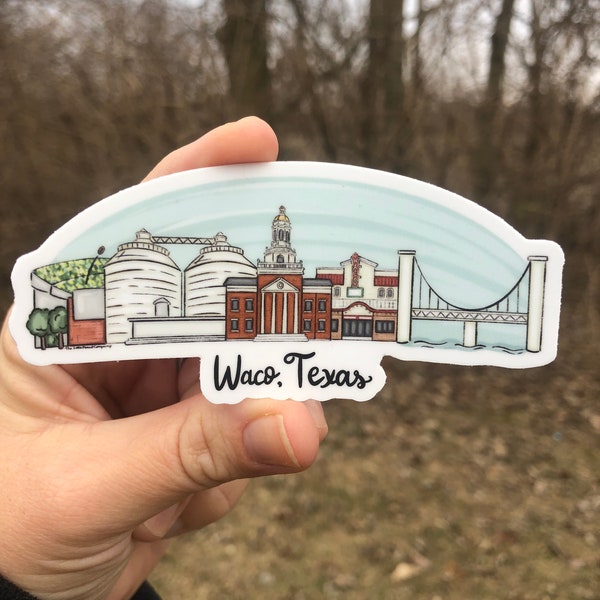 VINYL STICKER - Waco, Texas/Baylor/Magnolia/Silos