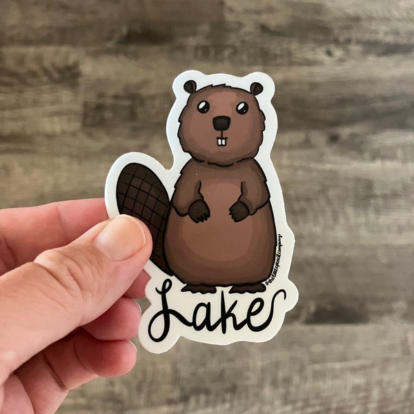 VINYL STICKER - Beaver Lake Sticker /Arkansas /Hand-illustrated Beaver