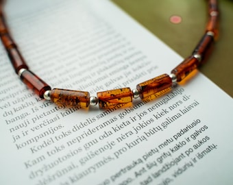 - 17.5 Inches Long TipTopEco Baltic Amber Necklace for Adults Women and Men Polished Beads