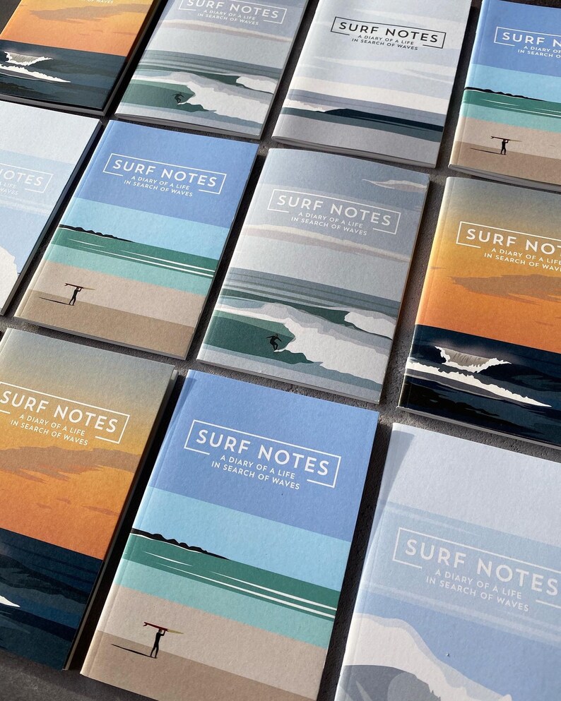 Surf Notes tiree Longboarder, Surfing Notebook, Surfer, Diary, Waves