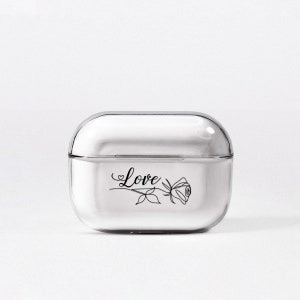 Flowers AirPods Clear Case Floral AirPods Case Love Protective Air Pods Case Scetch Rose AirPods Case Monogram AirPods Pro Case Gift YZ5276 AirPods Pro Plastic