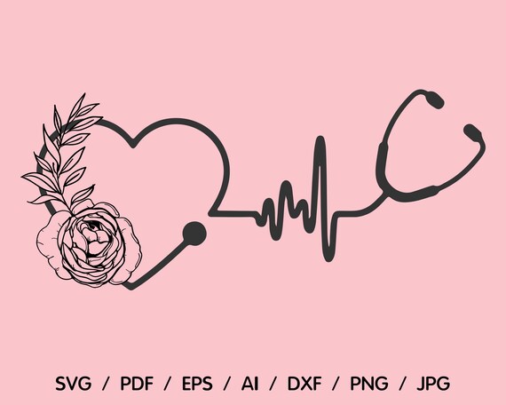 Download Floral Stethoscope Svg Flower Stethoscope Svg Stethoscope Svg Etsy