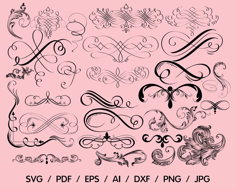 Download Dividers Bundle Svg Text Dividers Svg Flourish Svg Divider ...