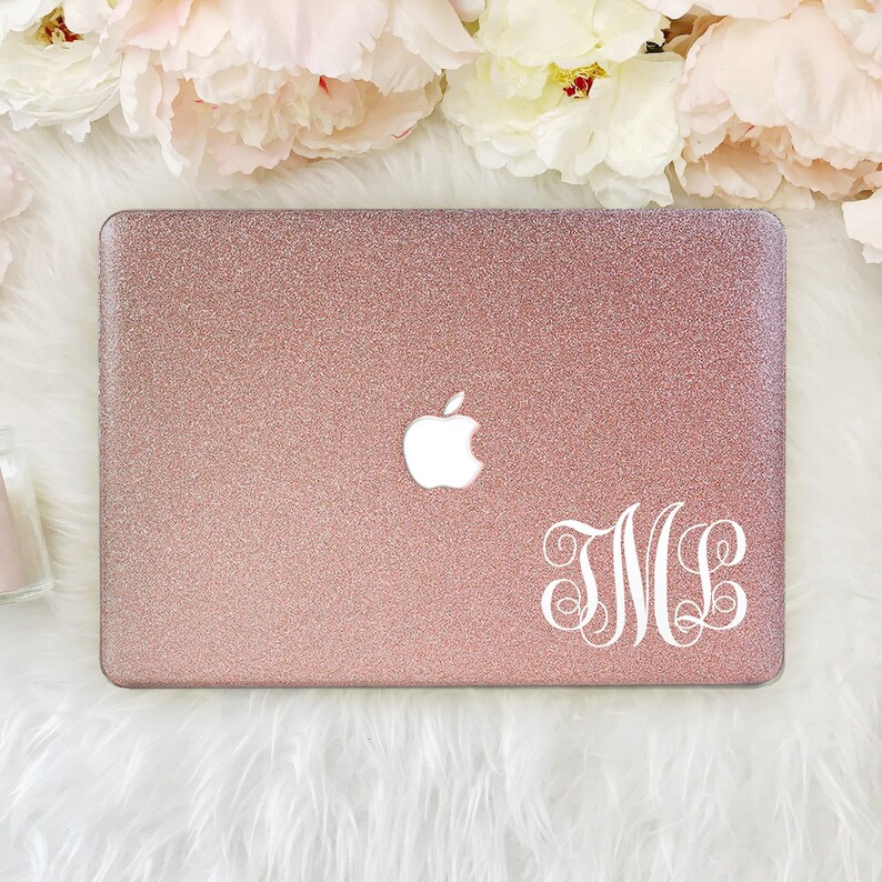 Initials Macbook 12 Glitter Case Macbook Air 13 2018 Case Personalized Macbook Air 11 Case Macbook Pro 13 Case Pro Retina 15 Glitter YZ5229