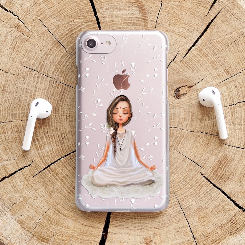 Yoga iPhone XS Max Case Girl iPhone XR Cover Meditation Print image 2.