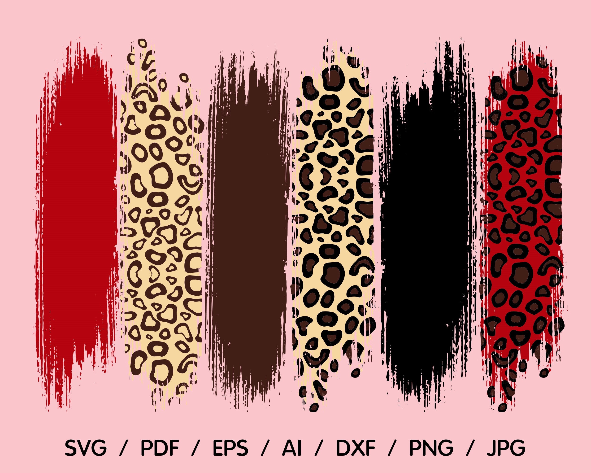 Leopard Brush Svg Brush Strokes Svg Paints Svg Brush Strokes Etsy