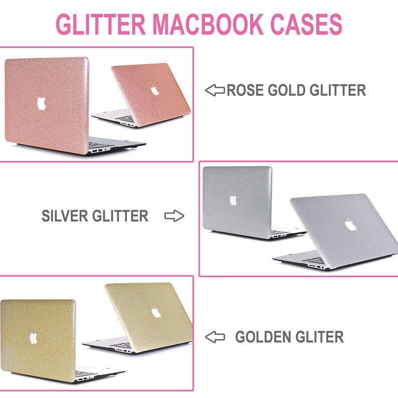 Initials Macbook 12 Glitter Case Macbook Air 13 2018 Case Personalized Macbook Air 11 Case Macbook Pro 13 Case Pro Retina 15 Glitter YZ5229