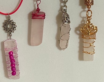 Rose Quartz Wire Wrapped Pendants