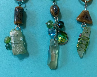 Wire Wrapped Mint Lustre Quartz Pendants