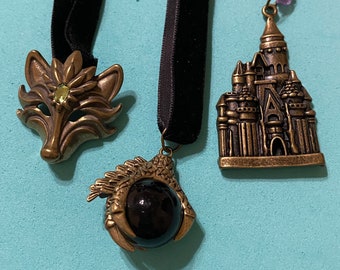Fantasy Chokers Brass Toned Fox; Dragon Claw; Castle