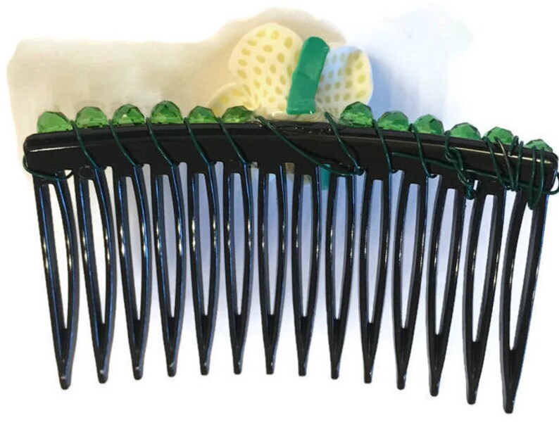 Yellow Polymer Clay Flower Hair Comb / Flower Hair Comb / Etsy