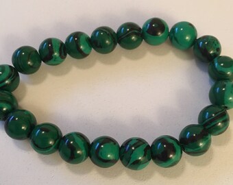 Faux Malachite Stretch Bracelet