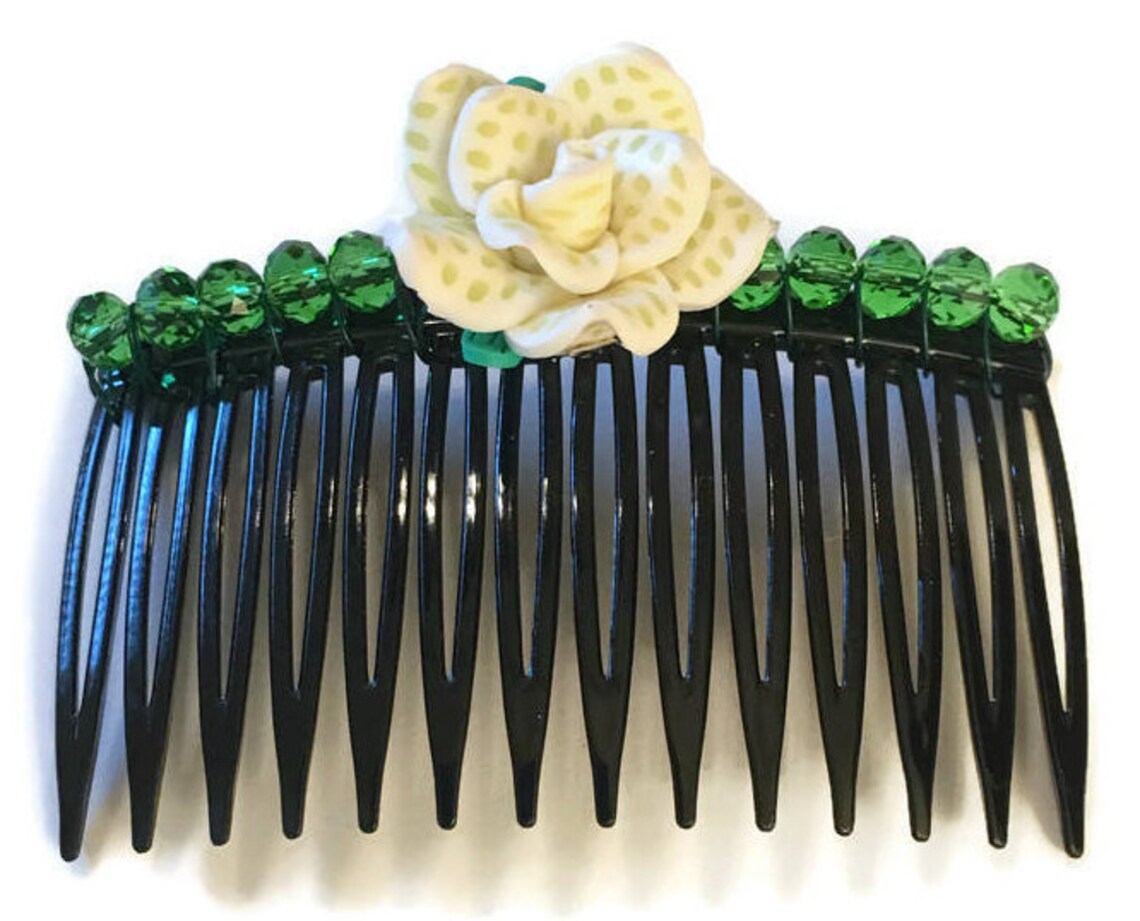 Yellow Polymer Clay Flower Hair Comb / Flower Hair Comb / Flower and