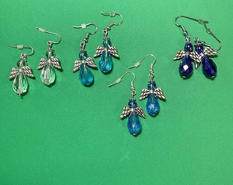 Christmas Angel Earrings /Silvertone