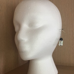 Snowman Earrings / Frosty the Snowman Earrings / Snowman Glass Earrings