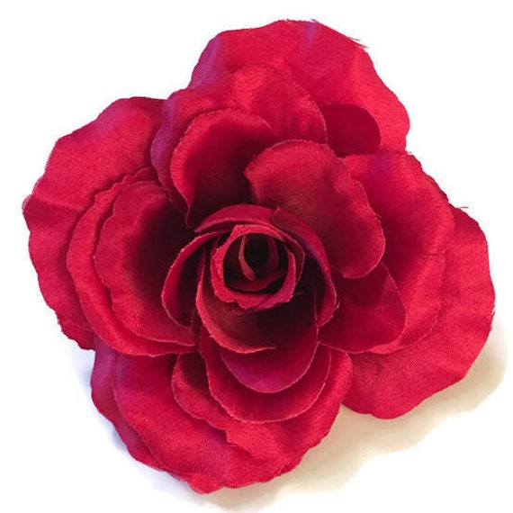 Handmade Red Rose Floral Charm Hair Barrette Valentine/'s Day Barrette Any Occasion