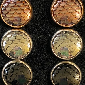Dragon Scale / Mermaid Scale / Fish Scale 14MM Stainless Steel Post Earrings