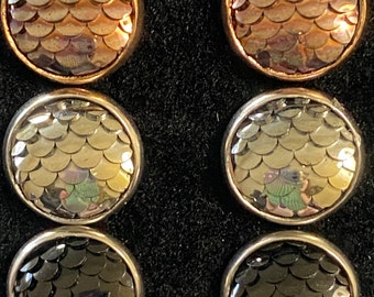 Dragon Scale / Mermaid Scale / Fish Scale 14MM Stainless Steel Post Earrings