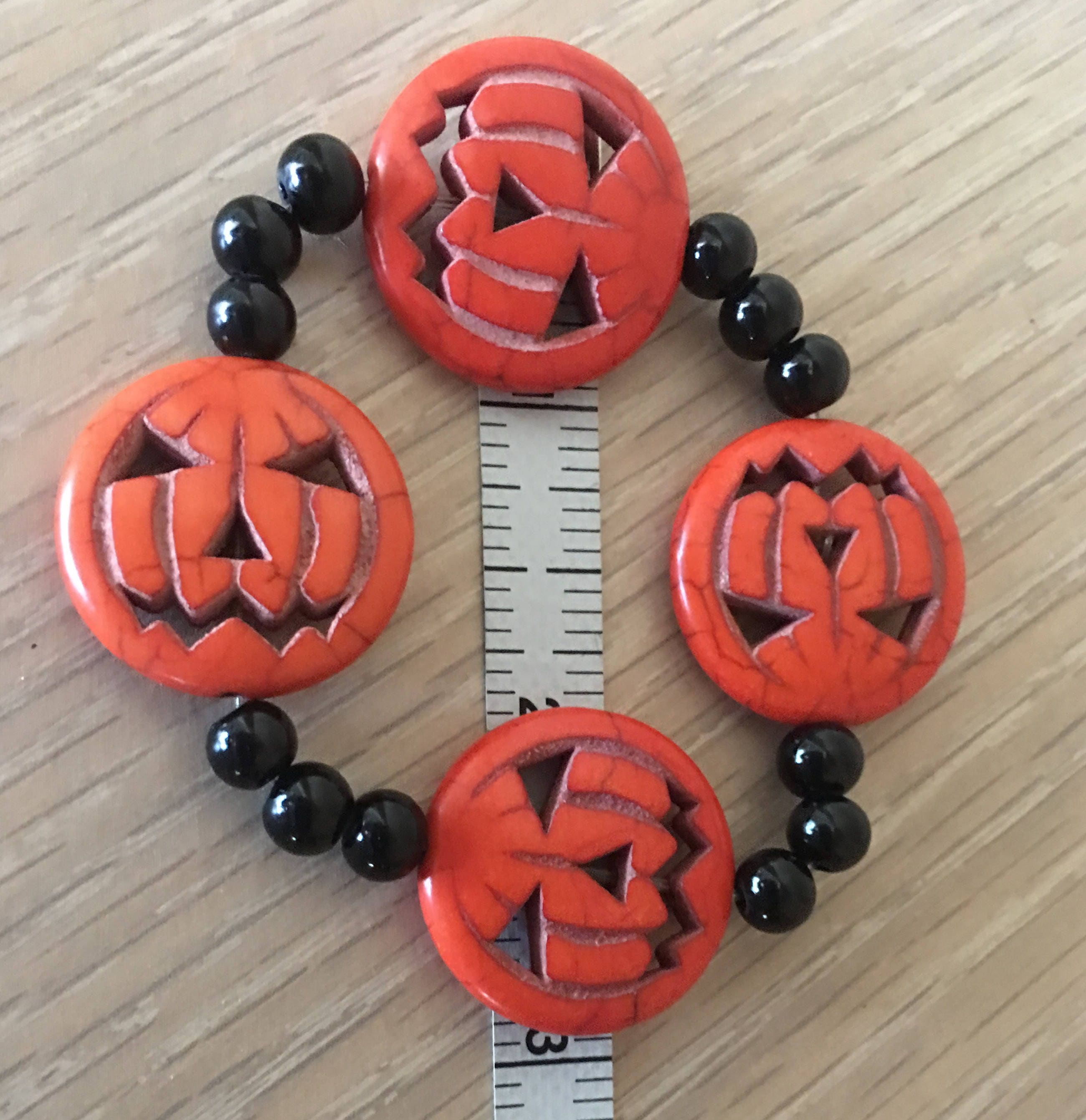 Pumpkin Bracelet / Halloween Pumpkin Bracelet / Jack O' Lantern ...