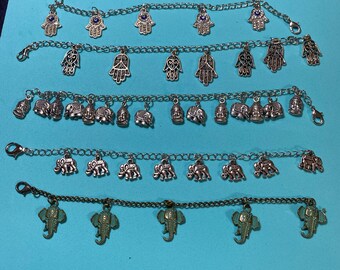 Charm Bracelets / Hand of Hamsa / Evil Eye/Elephant /Buddha / Hair Charms / Hair Jewelry