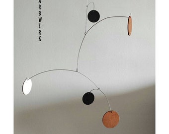 Mobile wooden sculpture 40 x 50 cm Hanging Art + Deko Farbwerk No 54