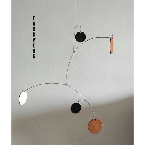 Mobile wooden sculpture 40 x 50 cm Hanging Art + Deko Farbwerk No 54