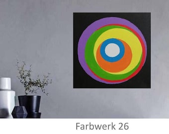 Acrylbild Moderne Malerei abstrakte Kunst 25 x 25 cm Farbwerk 24