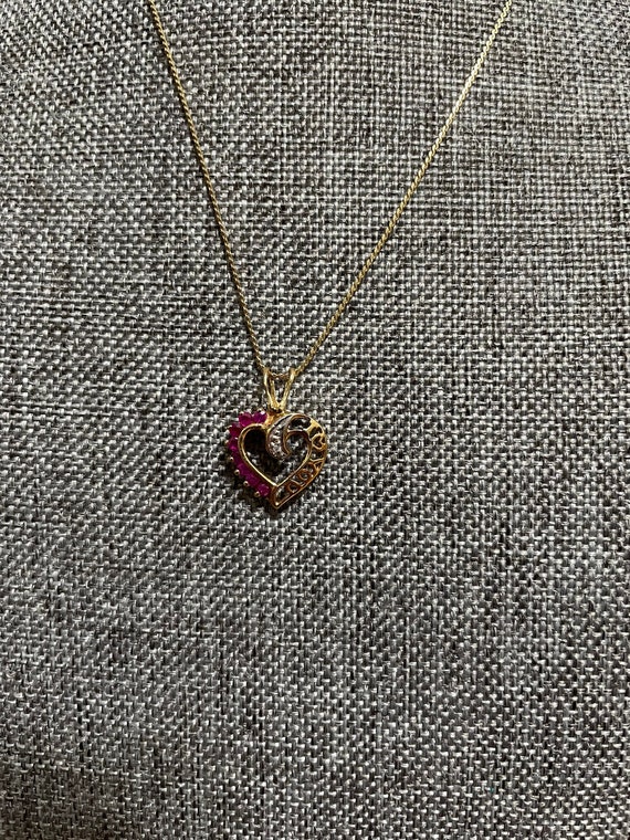 Ruby and Diamond (I love you) necklace