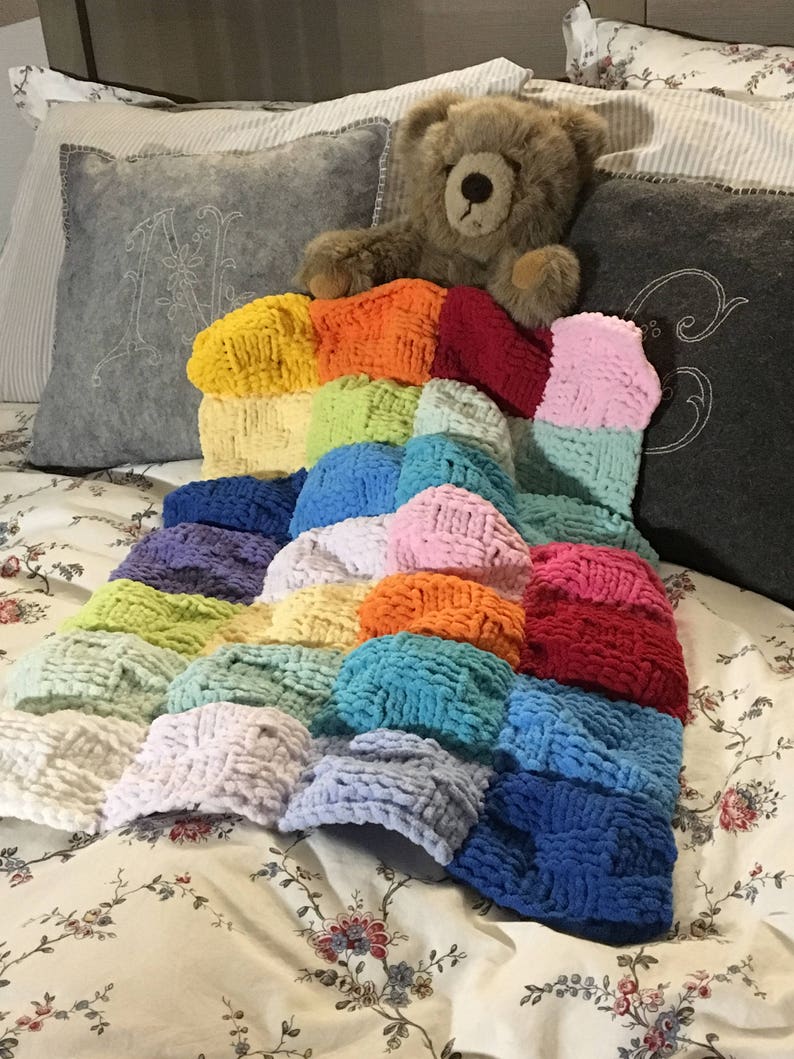 A Moxie Rainbow Blanket Teddy Bear Small Dog or in my case Cat Blanket Doll