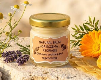 Naturalny balsam na egzemę i łuszczycę | Nagietek, rumianek, drzewo herbaciane, lawenda | Głęboko kojący | Bez parabenów i chemikaliów | 40 ml