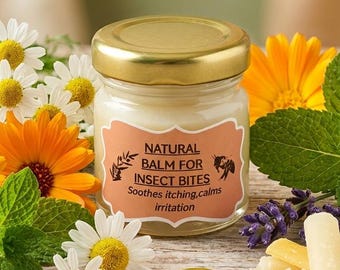 Naturalny balsam na ukąszenia owadów | Bez parabenów, bez chemikaliów | Rumianek, nagietek, lawenda, drzewo herbaciane, mięta | Łagodząca maść botaniczna | 40 ml