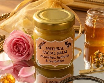 Natural Beeswax Facial Balm | Calendula Chamomile Frankincense | Nourishes Hydrates Revitalizes | No Parabens No Chemicals | 40ml