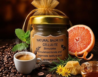Natural Balm for Cellulite  | Coffee Grapefruit Arnica Rosemary Mint | Toning & Firming | No Parabens No Chemicals | Greek Artisan | 40ml