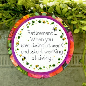 Retirement gifts for women, When you stop living at work, Inspirational quote magnet, Retirement gift for coworker, Retirement quotes