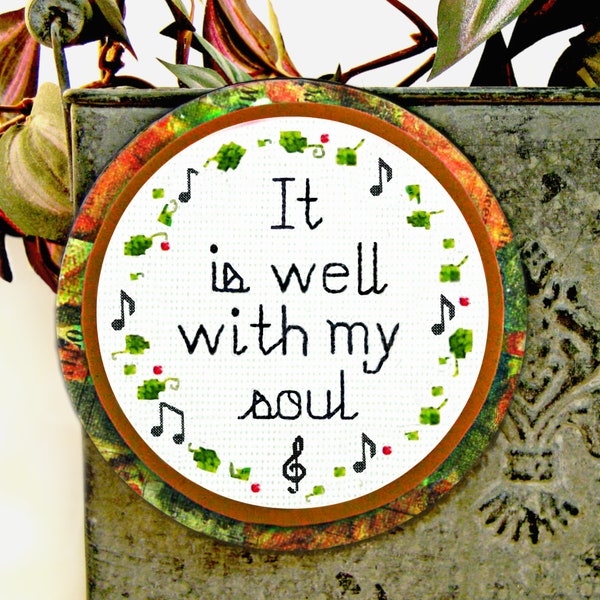 It is well with my soul, Magnet, Christian quote gift, Hymn lyrics, Uplifting gift for Christian, Encouraging recovery gift, Easter gift
