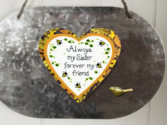 Quoi Offrir à Sa Soeur Plaque Décorative Sœur - Cadeau Sentimental Pour Bureau 10x10cm Cadeau Personnalisé Femme
