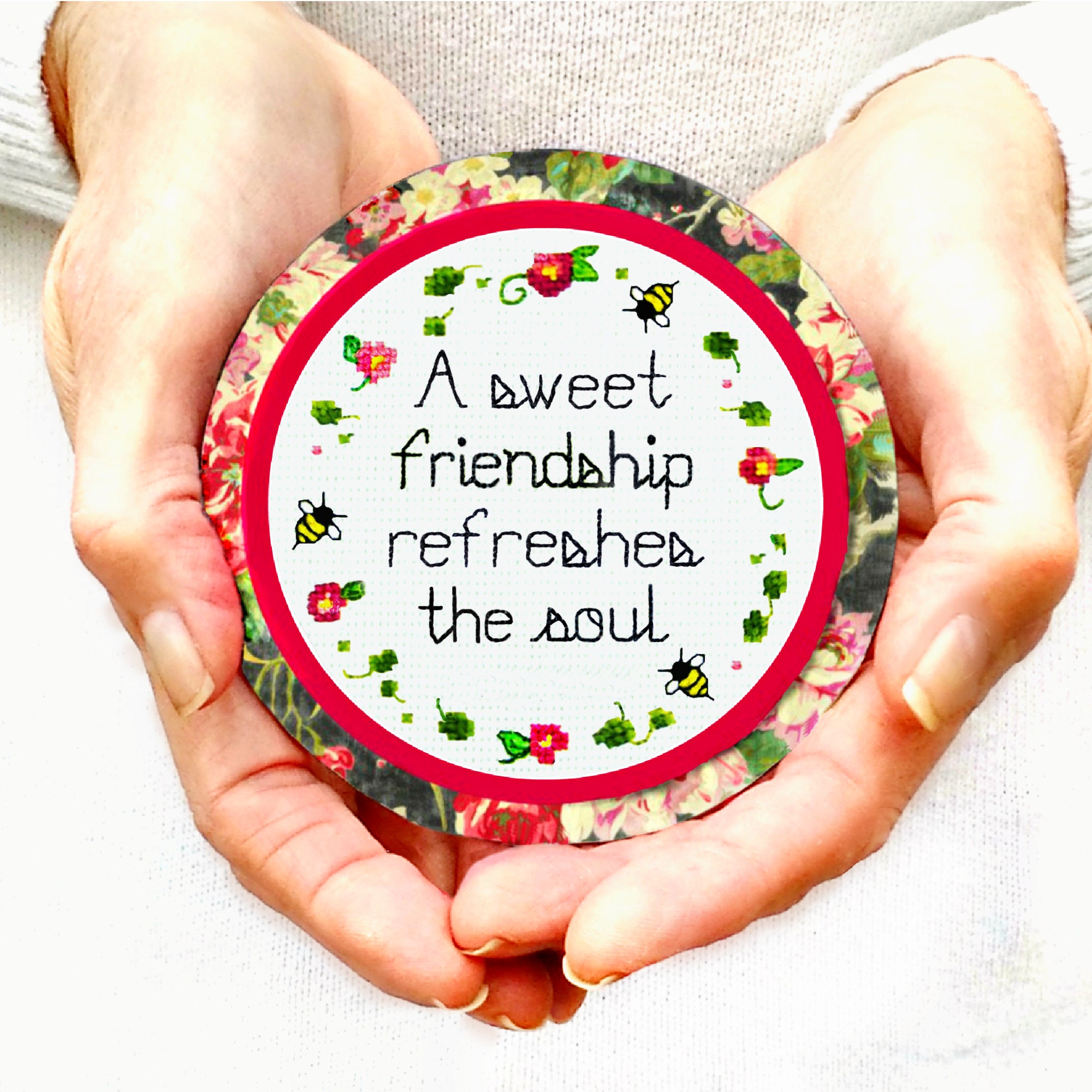 A Sweet Friendship Refreshes the Soul, Christian Quote Magnet ...