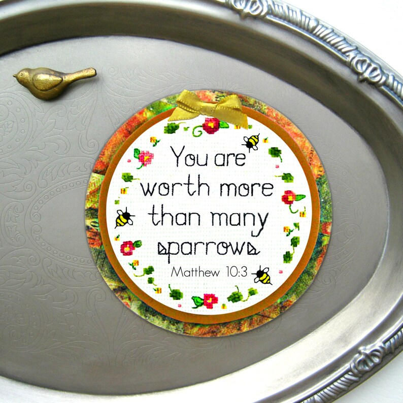 You Are Worth More Than Many Sparrows, Matthew 10:3, Bible Verse Magnet ...